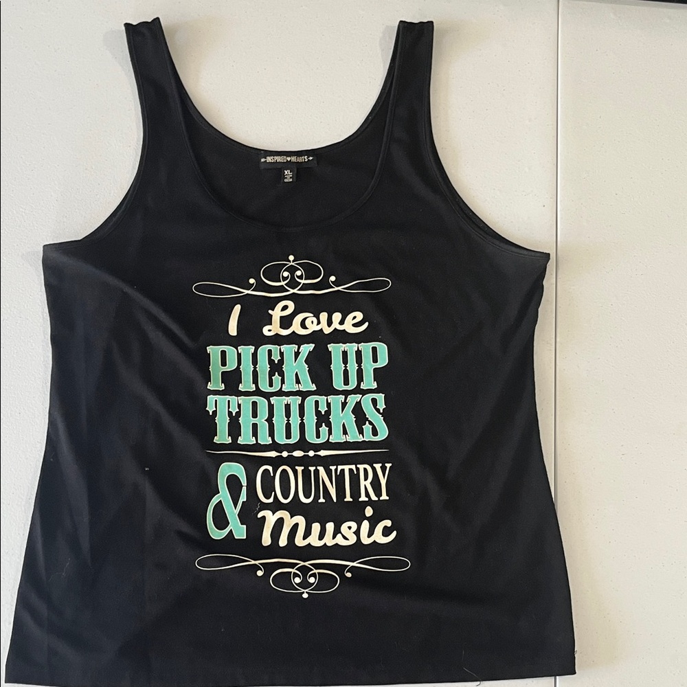 Black Graphic Tank Top